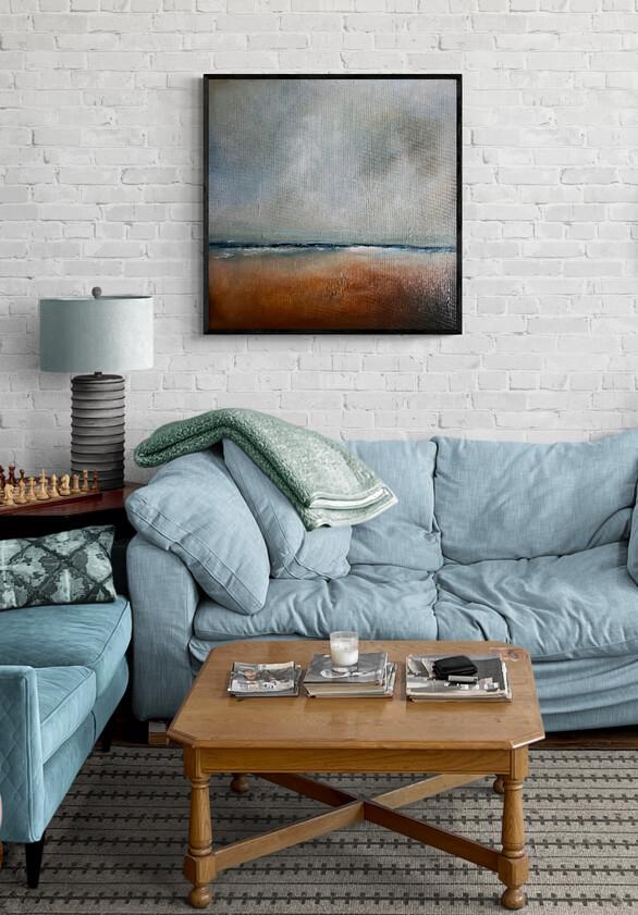 Bright studio apartment living room 1